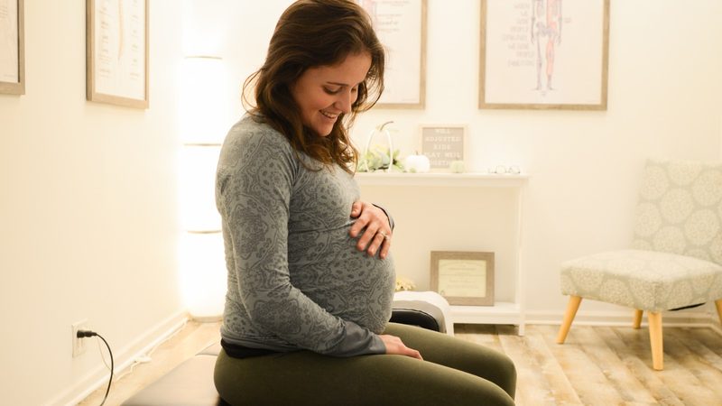 A patient on the adjusting table at Mequon Family Chiropractic